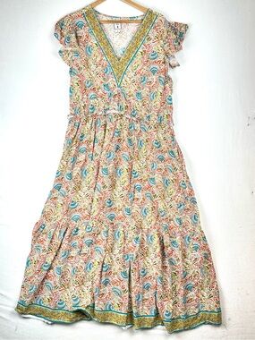 Lea Floral Flutter Sleeve Tiered Maxi Dress Boho